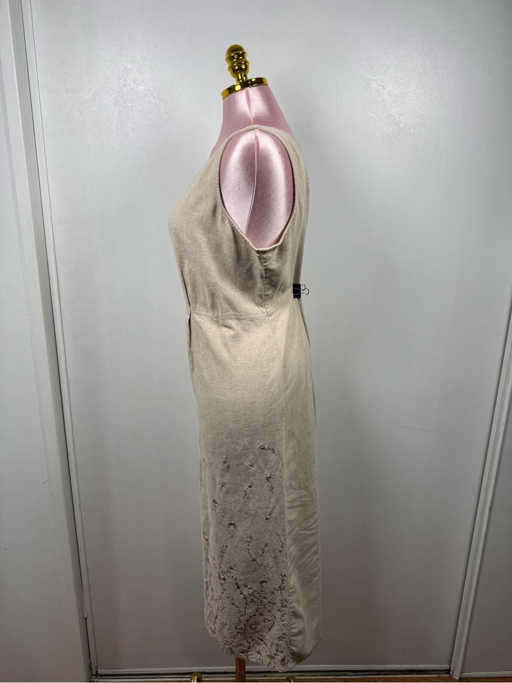 BICÉ by Sag Harbor Linen Blend Embroidered Midi Dress 1X - Picture 12 of 12